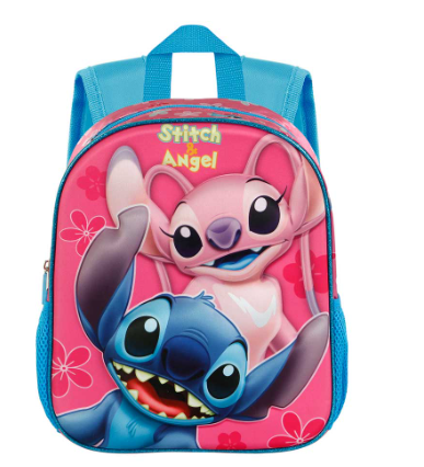 Mochila 3D Stitch & Angel 32cm - Papelaria Encantada