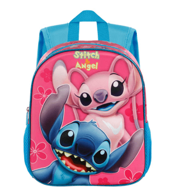 Mochila 3D Stitch & Angel 32cm - Papelaria Encantada