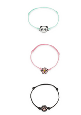 Conjunto de 3 pulseiras Panda/Margarida/Gato Legami