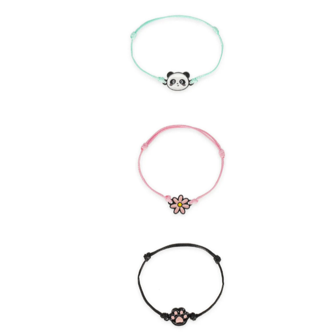 Conjunto de 3 pulseiras Panda/Margarida/Gato Legami