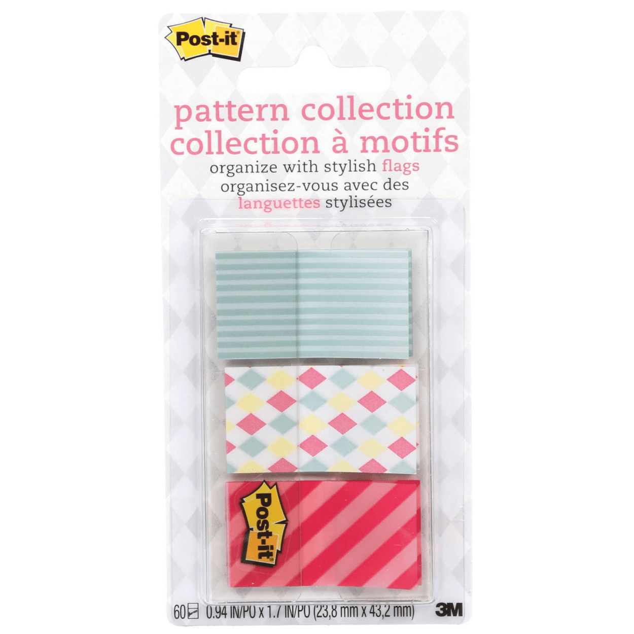 Index Post-It 23,8x43mm 3 Cores Blister C/60fl