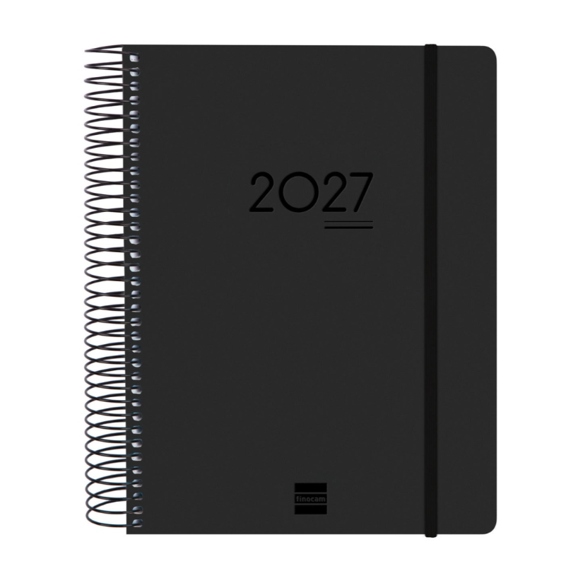 Agenda diária A5 2026/27 16 meses espiral finocam Preto