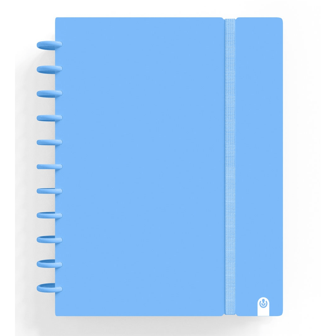 Cuaderno Ingeniox A4 Forrado 80fl 100g Espuma Con Elástico Azul Pastel