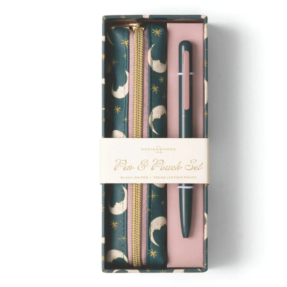 Conjunto Caneta e Estojo Teal Moon – DesignWorks Ink