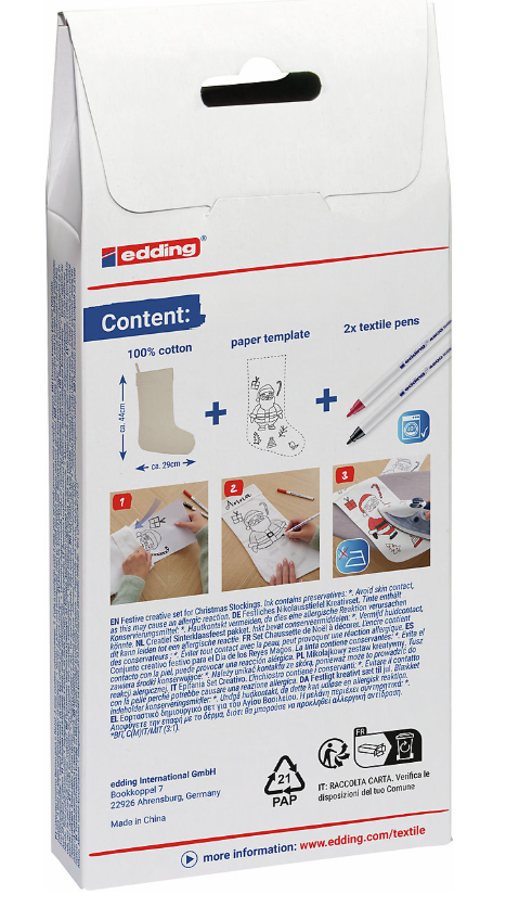 Conjunto Edding criativo de Natal