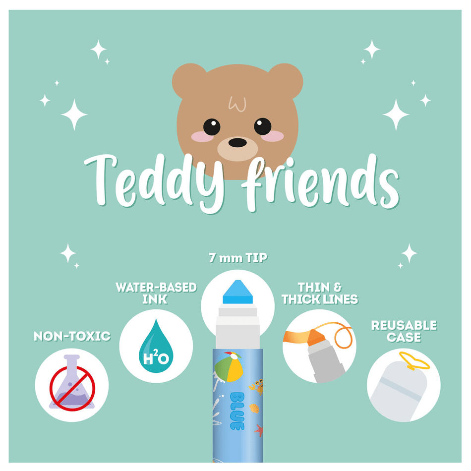 Conjunto 12 marcadores legami - Teddy Friends