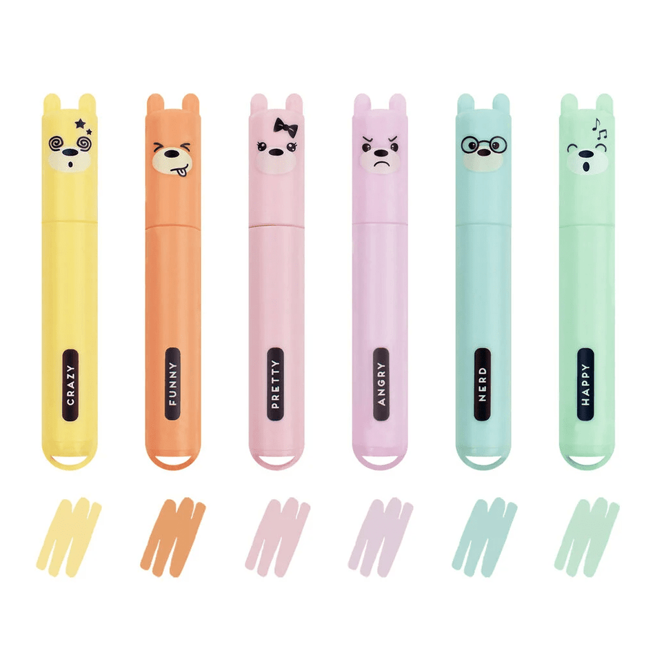 Sublinhadores Teddy cores pastel