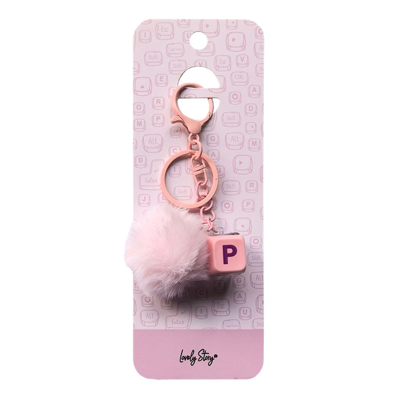 Porta-Chaves com Tecla P Rosa – Lovely Story