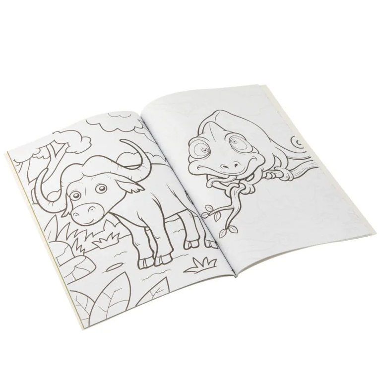 Livro de colorir e atividades da Selva