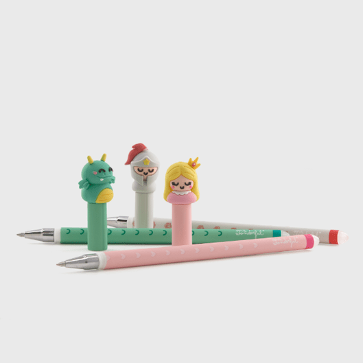 Conjunto 3 Canetas Apagáveis Bo-Bo - Princesa, cavaleiro e dragão Saint Jordi Mr. Wonderful