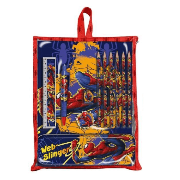 Conjunto de papelaria Spiderman 12 peças