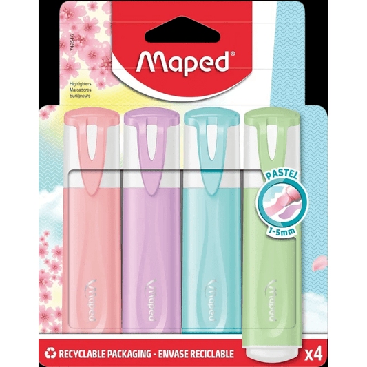 SUBLINHADOR MAPED PASTEL CARTEIRA C/4