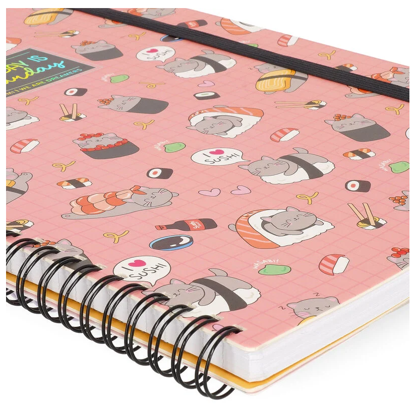 Caderno A4 Legami Espiral Maxi - Sushi Cat