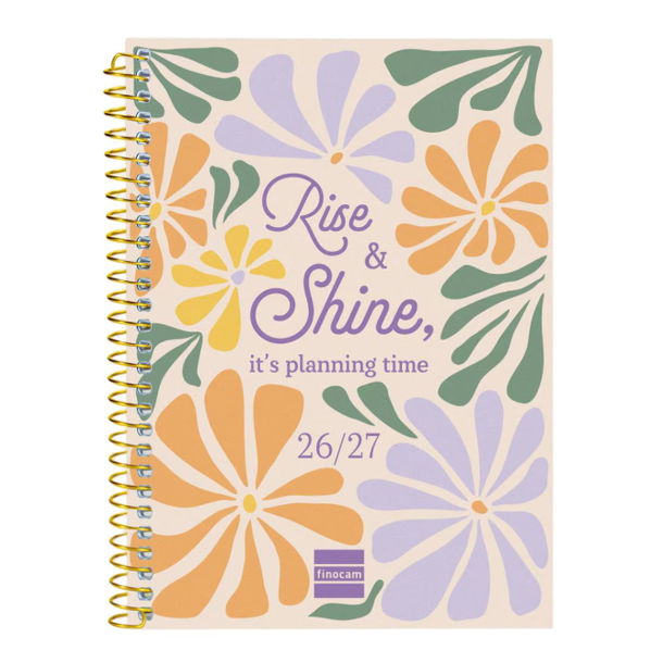 Agenda semanal espiral A6 Shine 129x150mm 26/27 16 meses Finocam