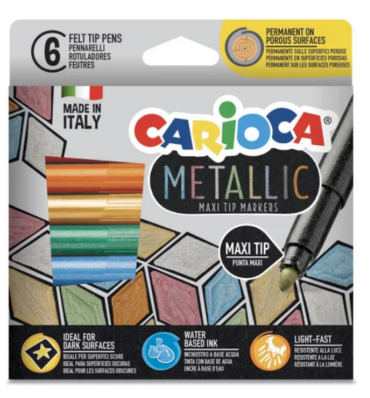 Marcador CARIOCA Metallic Maxi Multicolor (6 Und)