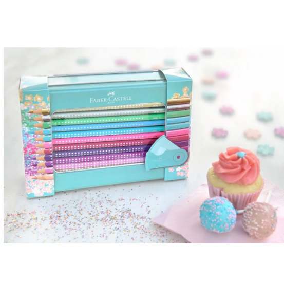 Lápis de cor Faber-Castell sparkle com 21 unidades + afia