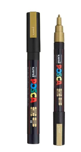 Marcador uni posca 3M Ouro 25