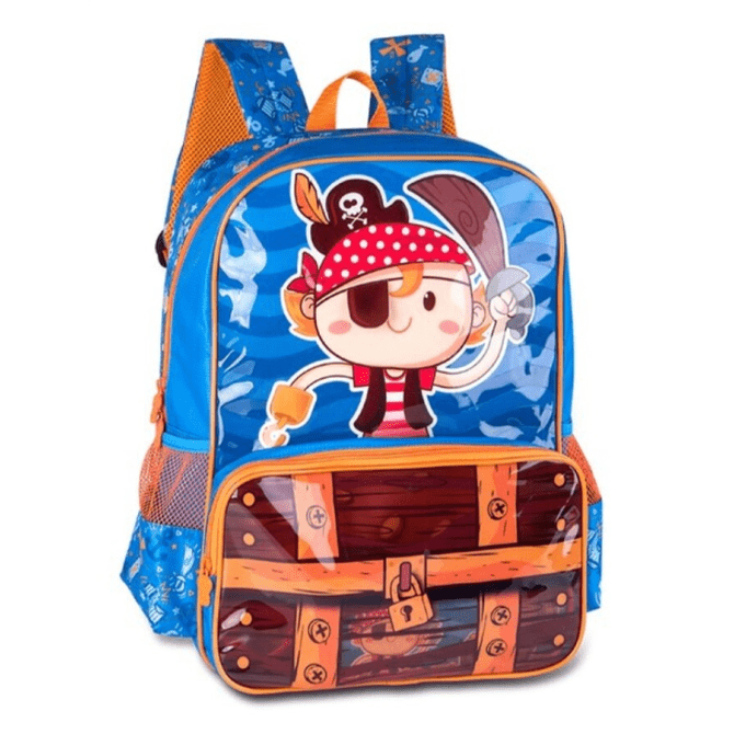 Mochila escolar piratinha 40cm