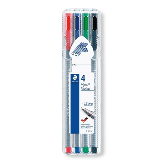 Canetas Fineliner Staedtler 0.3mm 4 cores