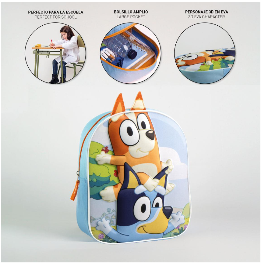 Mochila Pré-escolar Bluey e bingo