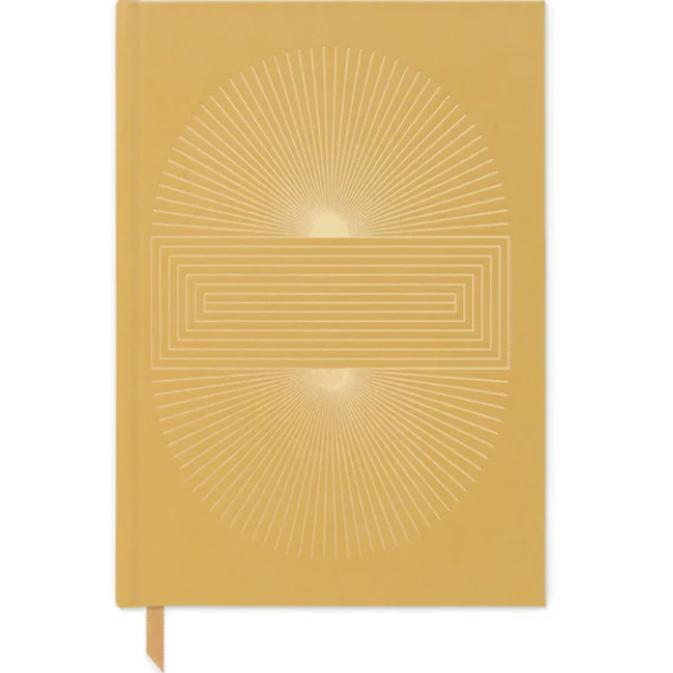 Caderno Radiant Journal – Suns Block (Capa Dura Suede Dourada) - Designworks