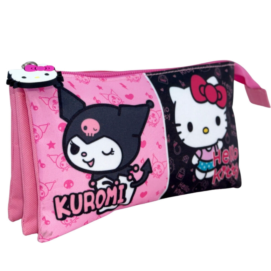 Estojo triplo Kuromi x Hello Kitty