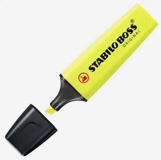 Sublinhador Stabilo amarelo florescente