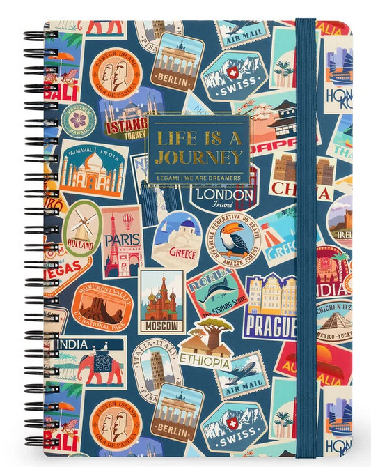 Caderno Legami A5 Espiral linhas - Travel Stickers