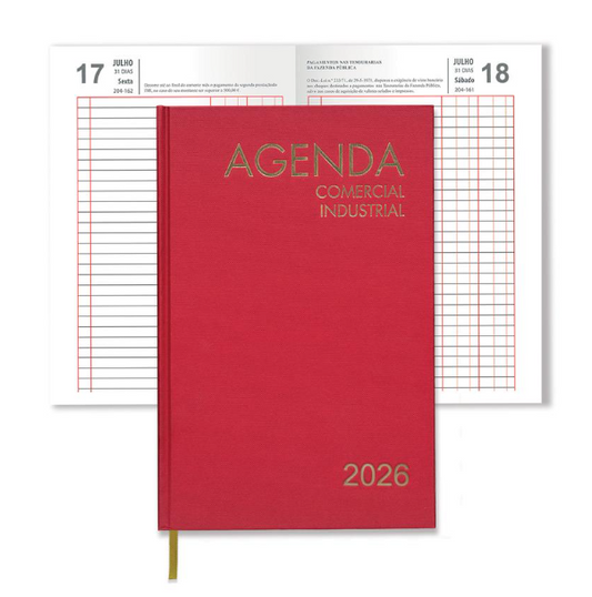 Agenda firmo 2026 comercial e industrial Vermelha