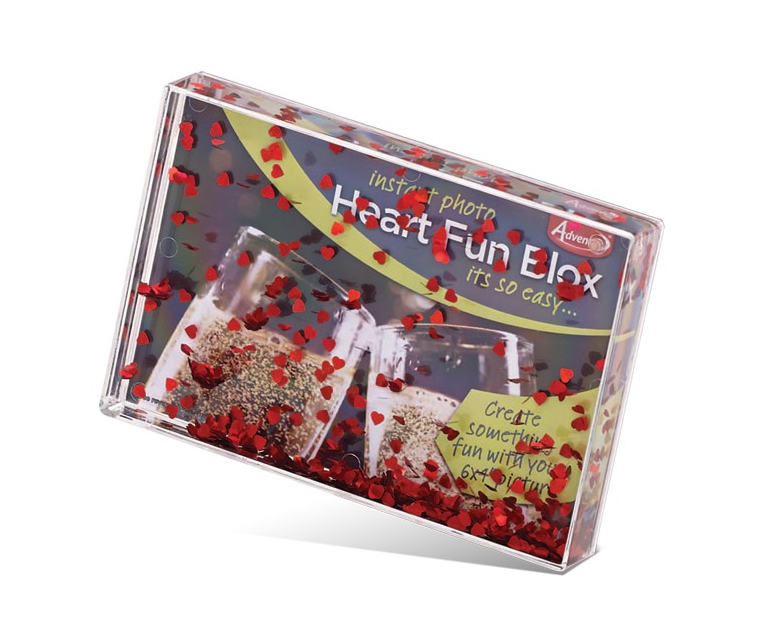 Moldura acrílica personalizável Corações c/ liquido