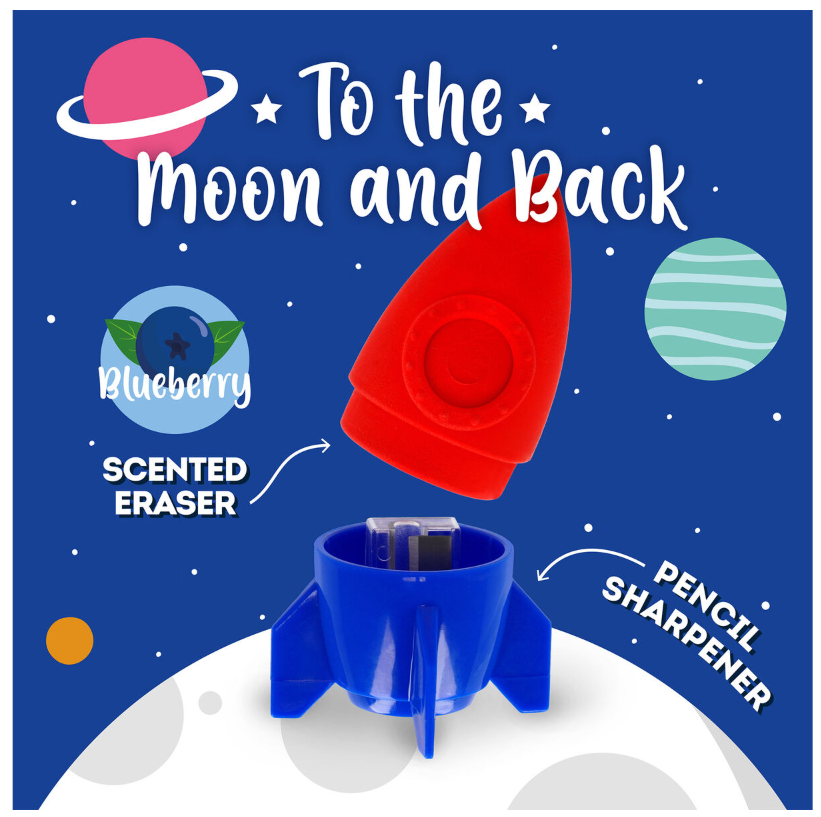 Afia com borracha com cheiro a mirtilo Legami - To The Moon And Back