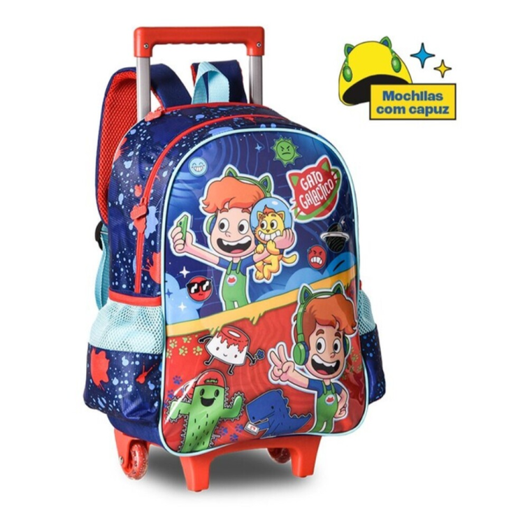 Mochila com trolley Gato Galáctico