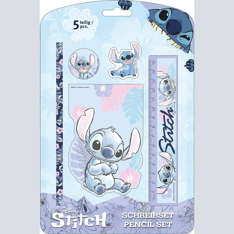 Conjunto papelaria Stitch com 5 peças