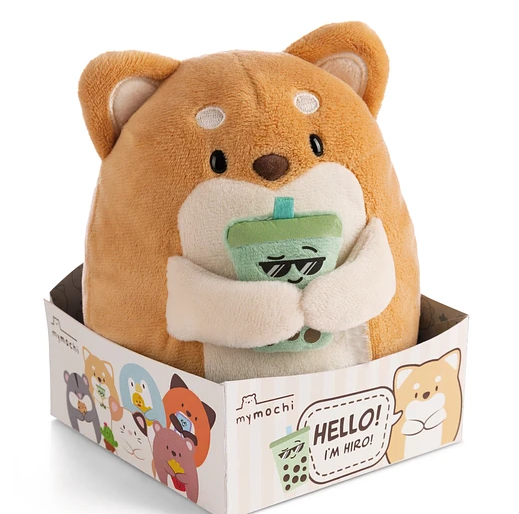 Mymochi Hello Edition, Cão Hiro 16cm,c/chá de bolhas em caixa