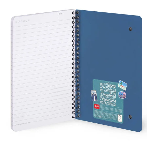 Caderno Legami A5 Espiral linhas - Travel Stickers