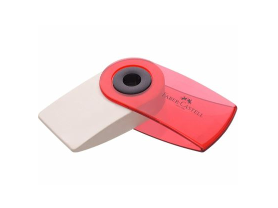 Borracha Faber-Castell Mini Sleeve vermelho transparente