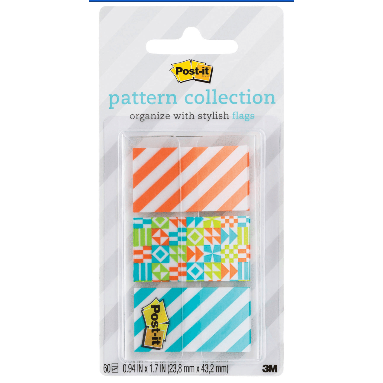 Index Post-It 23,8x43mm 3 Cores Blister C/60fl