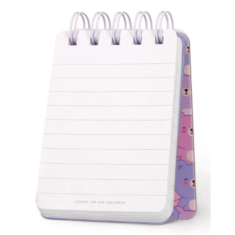 Caderno pautado com capa dura ilustrada - Ursinho de peluche - Bloco de notas - Encadernação em espiral