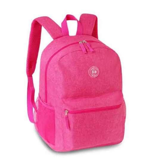 Conjunto escolar mochila rosa + estojo duplo - Papelaria Encantada