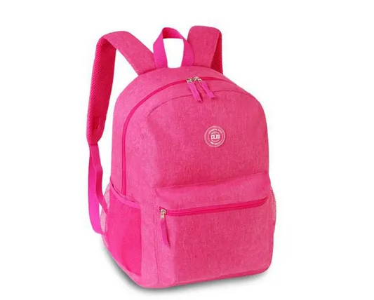 Conjunto escolar mochila rosa + estojo duplo - Papelaria Encantada