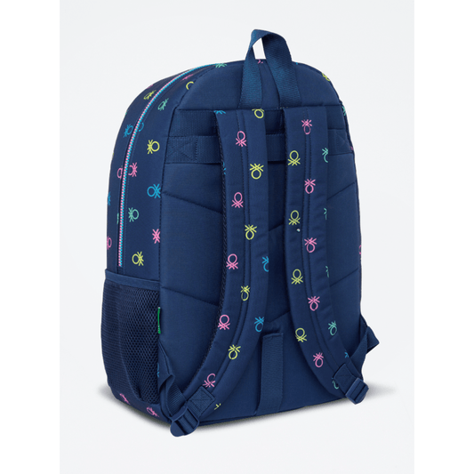 Mochila escolar Benetton 46cm Azul-marinho
