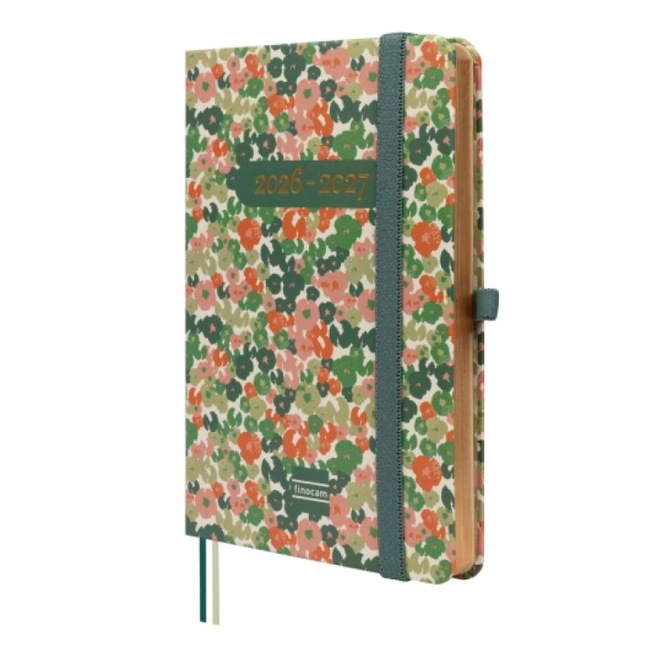 Agenda semanal 100x150mm 2026/27 18 meses Finocam Flores