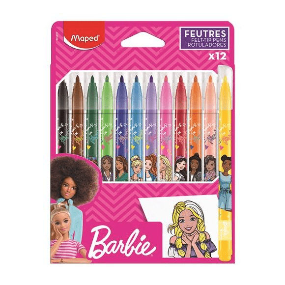 Marcador maped Barbie 12 cores