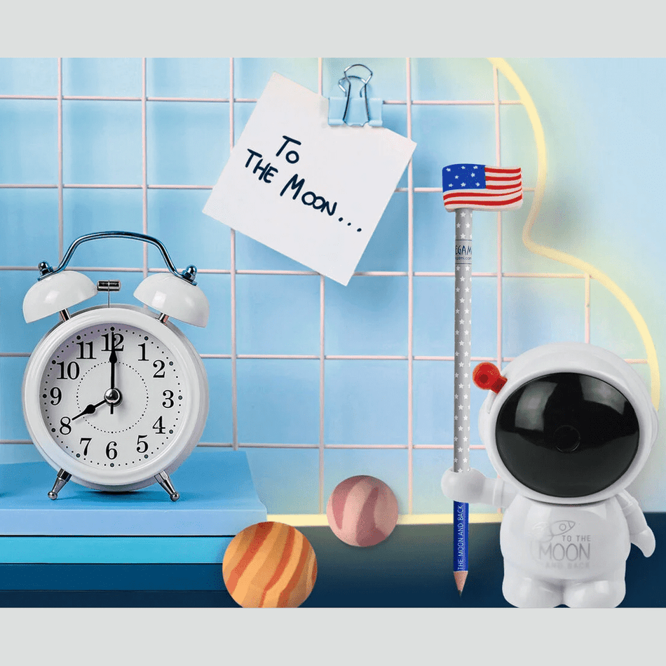 Conjunto de 2 borrachas e 1 lápis Legami - To The Moon And Back