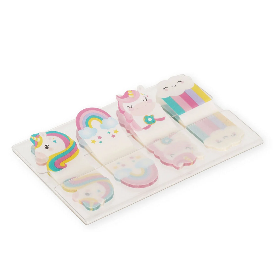 Marcadores páginas adesivas unicórnio legami