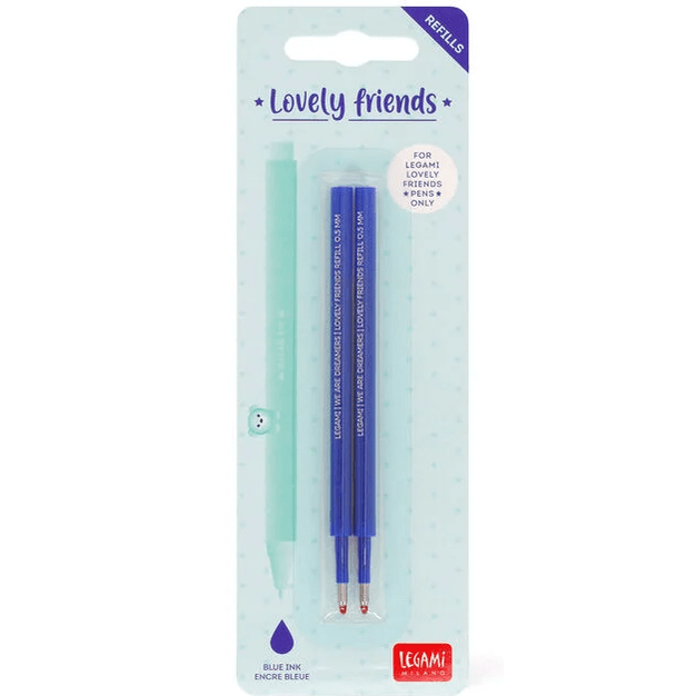 Recargas Canetas Legami Lovely Friends - Azul 2 Unidades