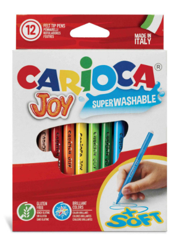 Canetas de feltro laváveis carioca joy blister c/12