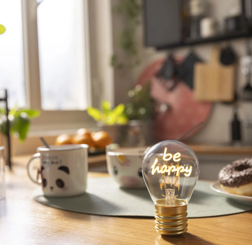 Candeeiro de mesa em forma de lâmpada Be happy Legami