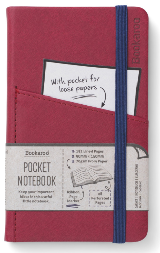 Caderno Bookaroo A6 Pocket Vermelho Escuro