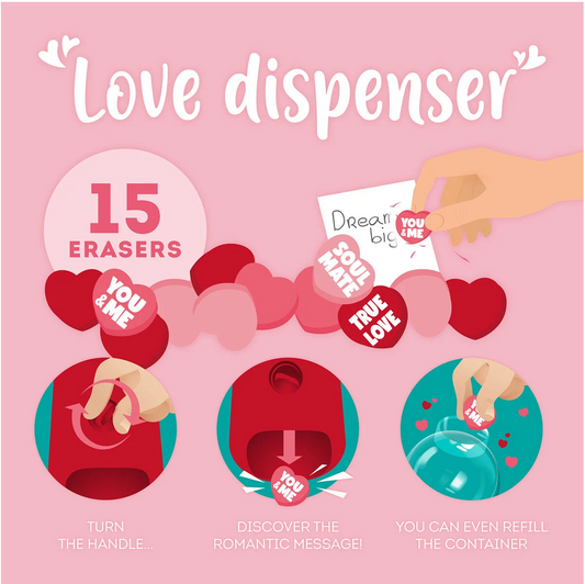 Mini dispensador de borracha - Love Dispenser